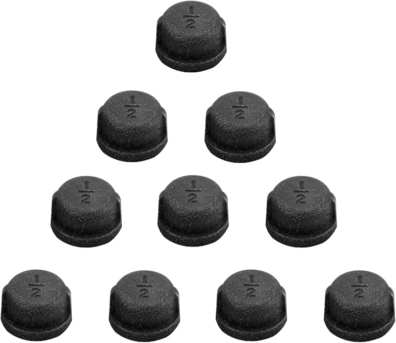 Lhfacc 1/2 Inch Malleable Iron Black Pipe Caps Fittings for DIY Vintage