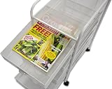 Osco White Wiremesh Cart | Document Trolley with 6 Drawers | Mobile Storage view 4