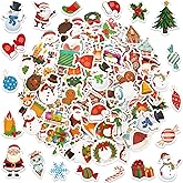 Ceiba Tree Christmas Foam Stickers Assorted Merry Christmas Shaped Self-Adhesive Sticker for Art Greeting Cards Craft