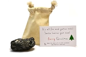 hBARSCI Santa's Christmas Coal with Science Experiment - Large Lump of Genuine American Coal in Premium Cotton Bag (Egg/Golf Ball Size, 2.5" x 2" x 1.5") - Ideal for Stocking Stuffers, Gag Gifts