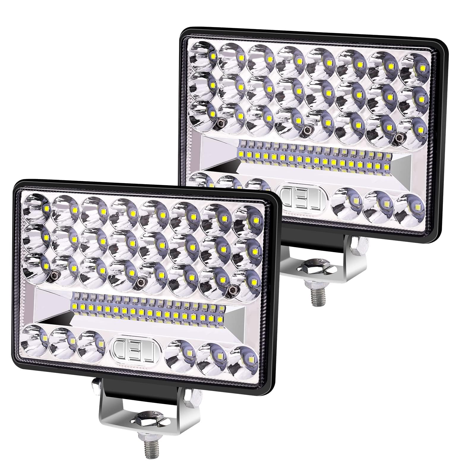 Biqing 1PCS 6 Inch Led Off Road Work Light,172W LED Driving Lights 4X6 Inch Rectangular Truck Auxiliary Light Spot Flood Combo Beam Fog Lights 72000LM for Boat UTV Truck ATV (2)