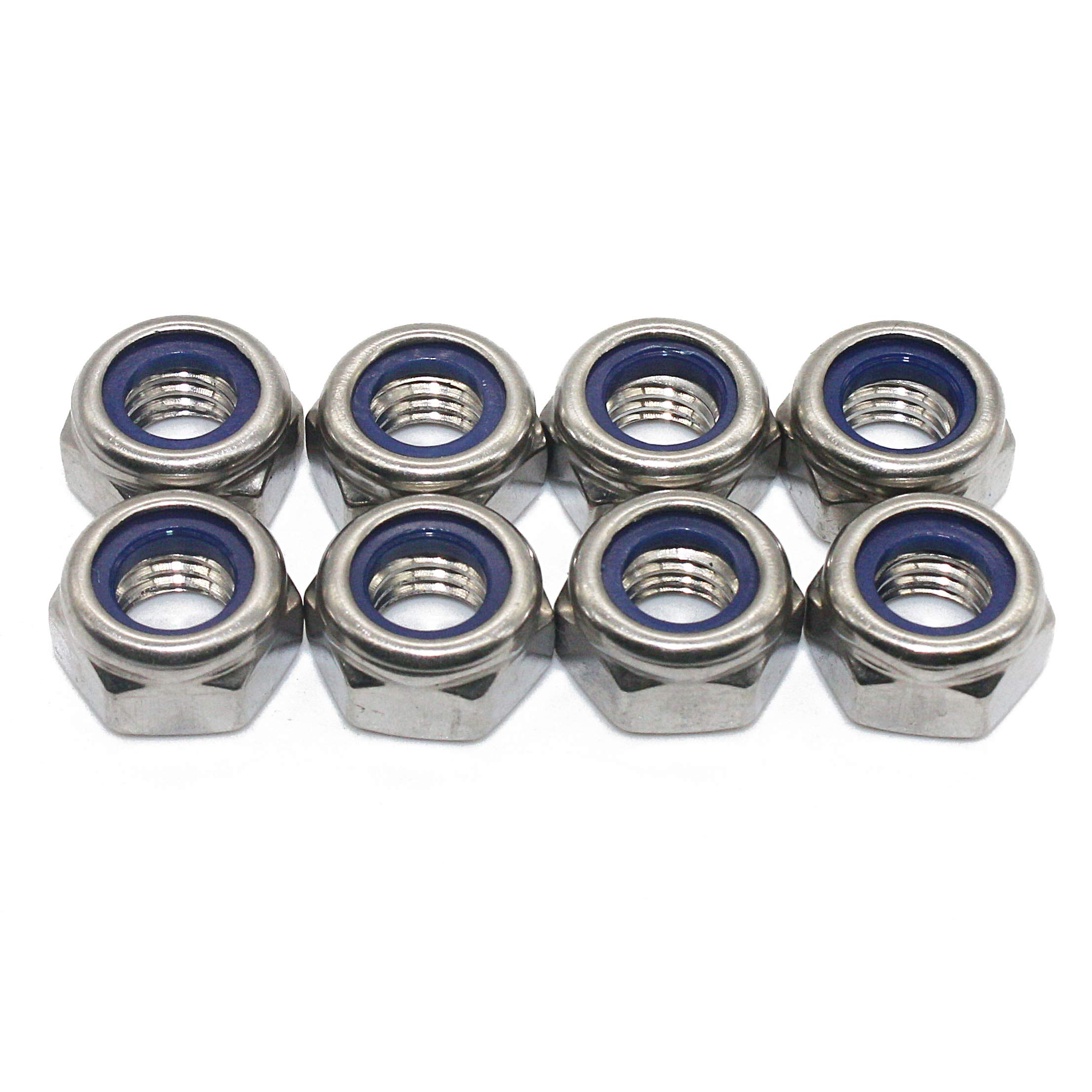 Locking nuts (standard design) - M16 - (5 pieces) - DIN 985 / ISO 10511 - stop nuts - A2 (V2A) stainless steel - Fullerkreg — image 1