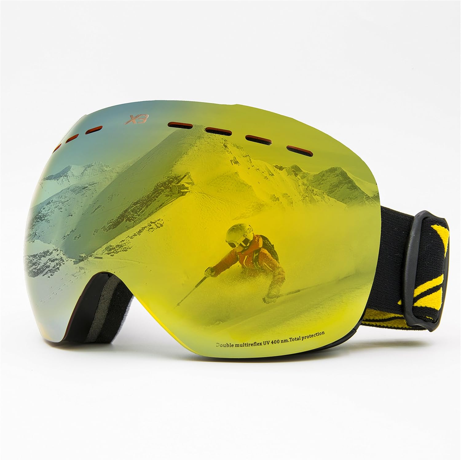DadaPro X3 Ski Goggles Frameless Dual Layer AntiFog Lens 100 UV400
