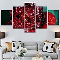 SIGNWIN 5 Panel Canvas Wall Art Flora Snapshot for Home Decorations Ready to Hang - 60