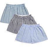 Cinvik Boxer Shorts for Women Gingham Sleep Y2k Printed Boxers Pj Boxer Short Trendy Checkered Baggy Pj Boxers