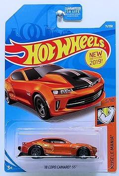 Hot Wheels 2019 Muscle Mania 18 Copo Camaro SS 71/250, Orange by DiecastMahal