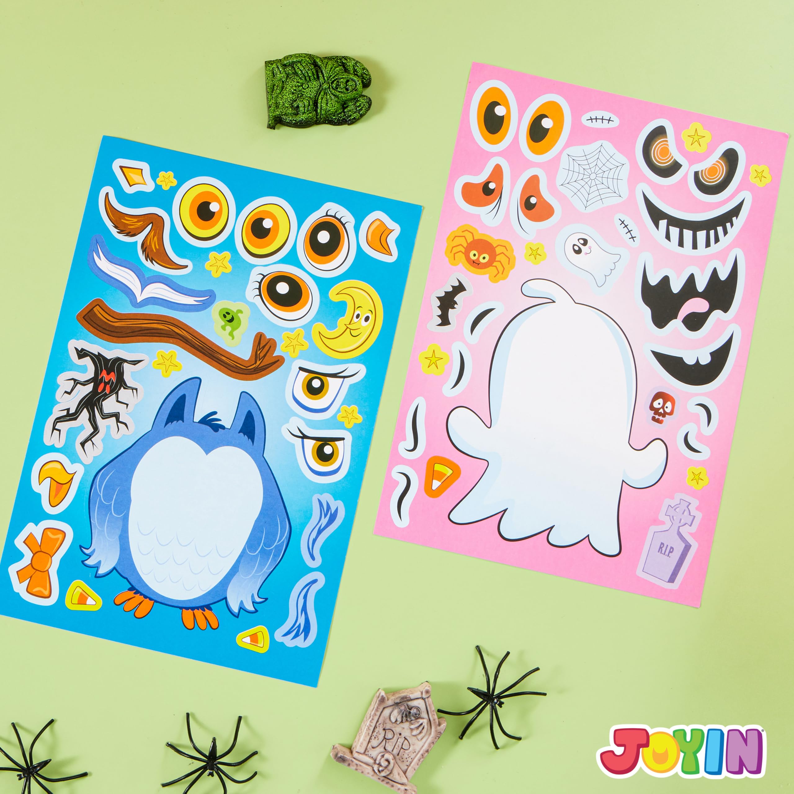 JOYIN 36 Pcs Halloween Make a Face Stickers for Kids, Crafts Party Supplies, Halloween Party Favor, Funny Stickers with 9 Designs, Classroom Art Activities Games Goodies Treats