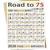 OJsensai Happy 75th Birthday Gifts Decorations for Women Men, Big 75 Years Old Bday Card for Mom Dad Grandma Grandpa