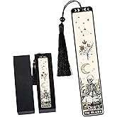 Gothic Skull Bookmark Gifts: Skeleton Romance Metal Book Marks for Reading Women, Horror Page Marker Clips with Tassel, Bookish Gift with Box for Readers Women Students School Office Supplies