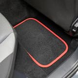 Sakura Pastel Black Floor Mats with Red Trim Full Set 4 Universal Fit UK Made view 4