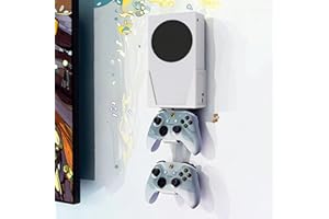 GAMSURFING Wall Mount for Xbox Series S - All Metal Vertical Hanging On Wall Near or Behind TV Left/Right, Wall Mount Kit with Detachable Controller Holder