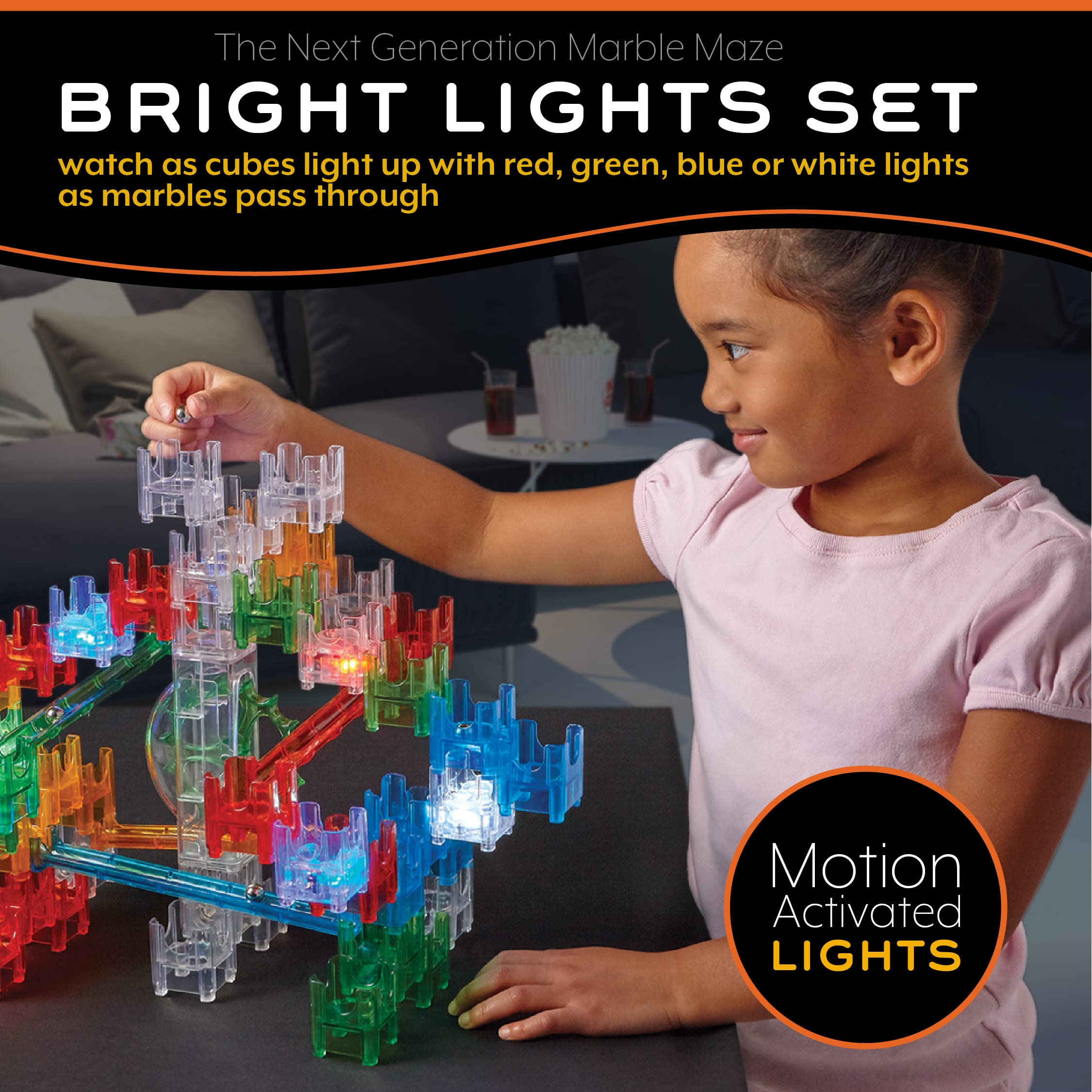 MindWare Q-BA-Maze Bright Lights The Next Generation Marble Maze Kids Toys - STEM Marble Run - Recommended for Ages 6+ - Educational Gift for Boys and Girls