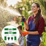 YAAVAAW 10Pcs Garden Hose Tap Connector Kit 1/2in 3/4in 2-in-1 Quick Connect view 8