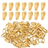 PATIKIL 8.5x3.5mm Snap Bail Hook Pinch, 200Pcs Alloy Pendant Charm Clasp Connectors Bail for Necklace Jewelry Making Bracelet Dangle DIY Crafts, Light Gold