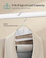 SONGMICS Set of 50 Plastic Hangers with U-Shaped Opening 0.5 cm Thick White view 4
