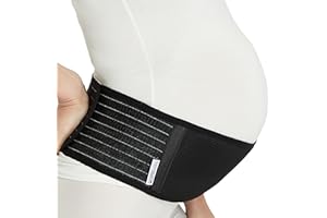 NeoTech Care Adjustable Maternity Belt - Light and Breathable Pregnancy Belly Support Band for Pregnant Women (Black, Regular