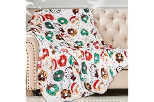 Hitime Christmas Twin Blanket - Christmas Donut, Ultra-Soft Plush Blanket, Lightweight Warm Decor for Bed, Couch, Movie Night