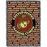 Pure Country Weavers US Marine Corps Blanket - Semper Fidelis Emblem - Gift Tapestry Throw Woven from Cotton - Made in The USA (72x54)