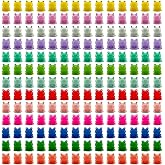 Pcxino 220 Pcs Resin Mini Frogs,Mini Frog Figurines Bright Color Tiny Plastic Frogs Figurine for Home Fairy Garden Decor (Multicolor)