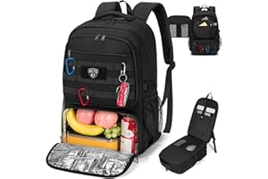 SDYSM Tactical Lunch Backpack for Men 17.3 Inch Laptop Backpack with Insulated Lunch Bag Women Work Backpack Travel Business