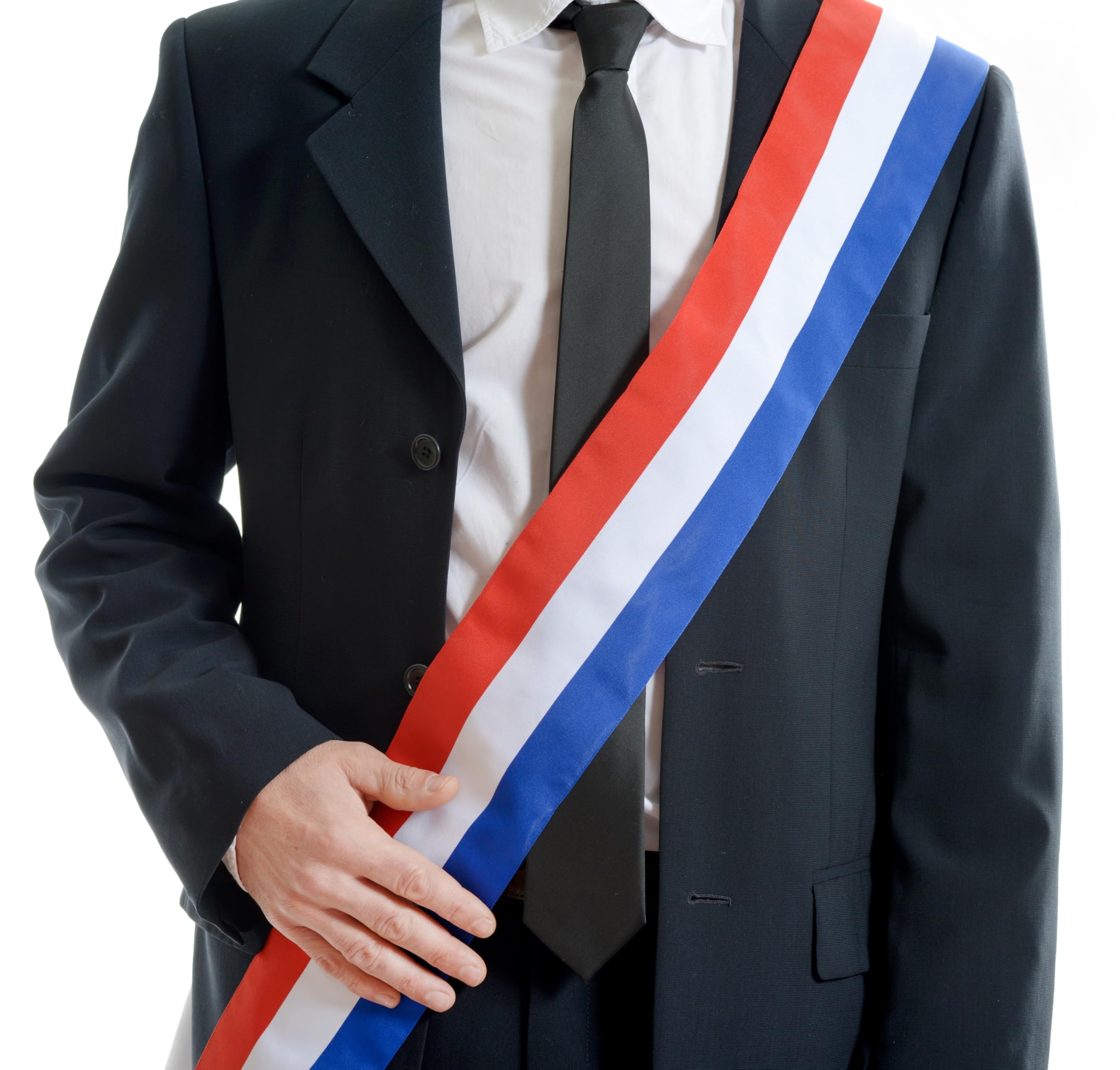 Scarf of the Mayor,three-colored (8 cm x 2 meters)