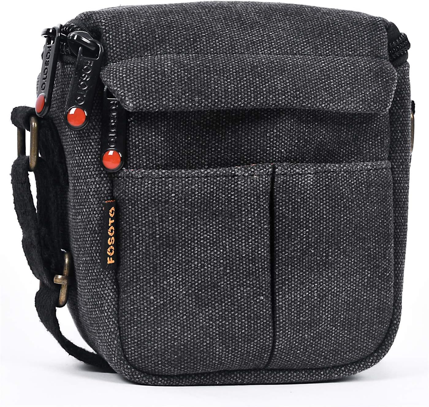 FOSOTO Mirrorless Digital Camera Canvas Bag for Sony A6000 A6100 A5100 RX100 V/Canon EOS M100 SX740 / Fujifilm X100V X100F Shockproof Portable Compact System Camera Shoulder Bags Cases