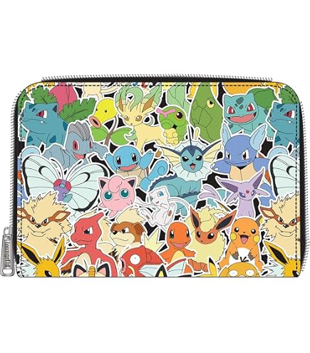 Loungefly Pokemon Eevee Evolutions Floral Traditional Tattoo Print Wallet Amazon.com: Loungefly Pokemon Eevee Evolutions Flap Wallet  main image 3