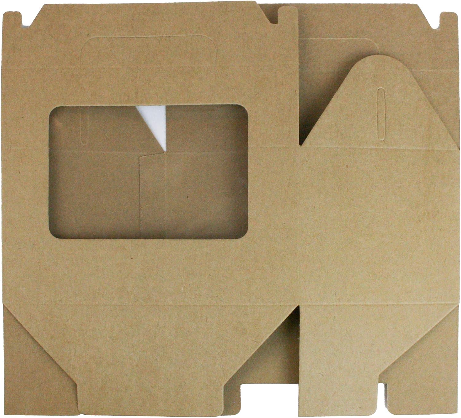 Emartbuy Brown Kraft Gift Boxes Bags with Clear Window & Handle, Size 1 (9 × 9 × 16 cm) - Image 5