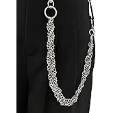 ARZASGO Layered Punk Pants Chain for Men Women, Gothic Hip Hop Jean Chain Wallet Chain Biker Trouser Chain, Goth Emo Fashion Keychain Accessories