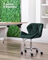 HNNHOME Modern Eris Padded Swivel Fabric Office Chair Dark Green Velvet view 7