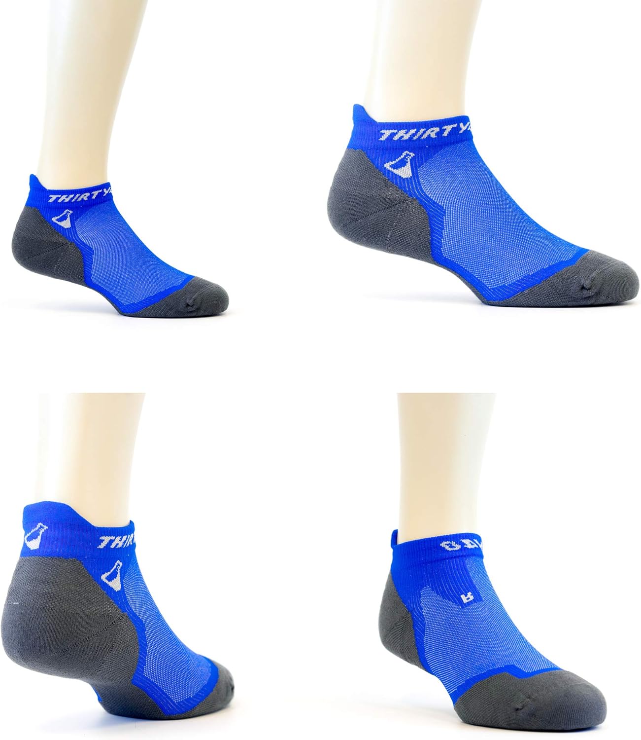 Thirty48 Ultralight Athletic Running Socks for Men and Women with Seamless Toe, Moisture Wicking, Cushion Padding : Clothing