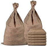 HAMBOLY 5 Packs Large Burlap Bags 24" x 40" Potato Sacks Reusable Storage Bags Races Game Bags