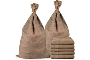 HAMBOLY 5 Packs Large Burlap Bags 24" x 40" Potato Sacks Reusable Storage Bags Races Game Bags