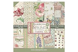 Stamperia Intl Scrapbooking Paper, Multi-Colored 10 Pack