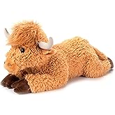 The Petting Zoo Floppy Highland Cow Plushie Stuffed Animal, Gifts for Kids, Wild Onez Wildlife Animals, Blonde Cow Plush Toy, 24 inches