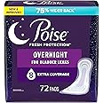 Poise Overnight Postpartum Incontinence Pads, Ultimate Absorbency, 72 Count (2 Packs of 36)