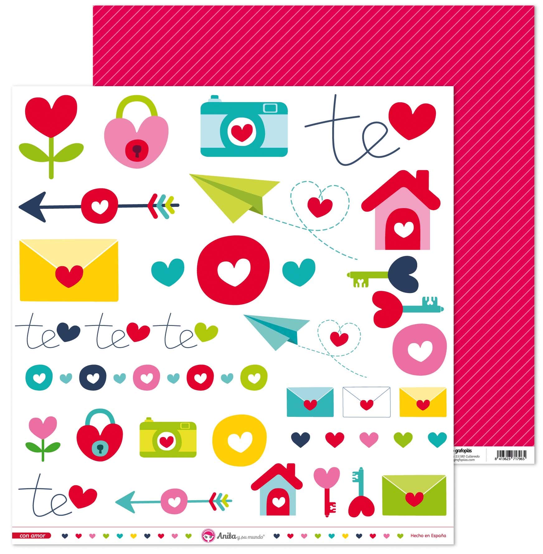 Anita and Su Mundo Collection with Love Scrapbooking Papers, Paper, Scrapbooking, 12 x 12 Inches