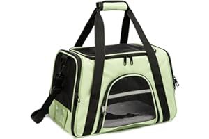 ROSEBB Dog Carrier Pet Carrier Cat Bags for Small Medium Cats Dogs Puppies of 15 Lbs,of Airline Approved Small Dog Bag Soft Sided,Collapsible Travel Puppy Carrier (Medium, Green)