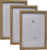 YiPinYin Natural Wood Effect A2 Boxed Frames Set of 3 with Mounts for A3 view 9