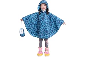 Spmor Kids Rain Poncho Hooded Jacket Rain Coat