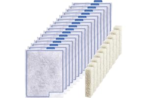 PRYITIER Large Filter Cartridges Replacement Compatible with Aqueon QuietFlow LED PRO Size 20,30,50,75/Power Filter Size 20,30,50,55/75, E Internal 40 and Canister (16+10 Pack Pads)
