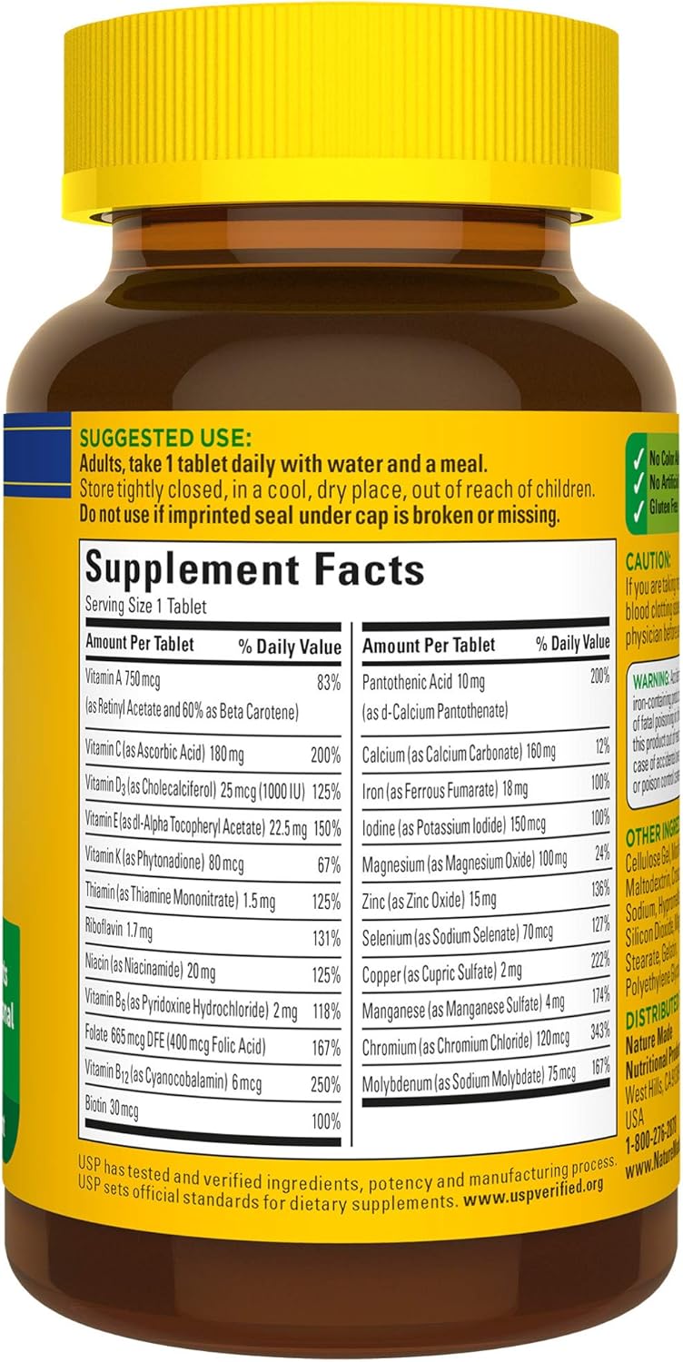 Nature Made Multivitamin Complete Tablets with Vitamin D3 and Iron, 130 Count (Packaging May Vary): Health & Personal Care