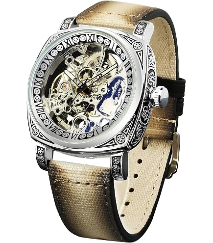 Charles Hubert Ladies Stainless Skeleton Dial Leather Band 35mm Watch Amazon.com: Ladies Charles Hubert Stainless Skeleton Dial  main image 4