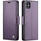 QLTYPRI Wallet Case for iPhone 11, Premium PU Leather Magnetic Flip Folio Case with RFID Blocking Credit Card Slots Kickstand Shockproof Protective Phone Case Cover - Purple