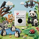 BOHS Black Modeling Foam Clay 1.1 Lbs Air Dry Squishy Soft Craft Clay view 8