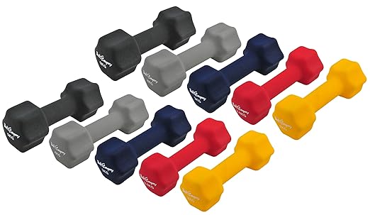 Bad Company Neopren Hanteln I Kurzhanteln für Aerobic, Gymnastik und Fitness I 2er Set 0,5Kg bis 5Kg I Diverse Sets 3Kg bis 3