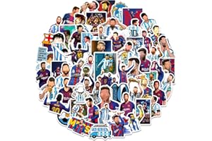 COLINAR 100PCS Super Star Soccer Player Stickers, Vinyl Waterproof Laptop Water Bottle Stickers for Aldults Boys Girls Teens,MESI FIFA World Cup Stickers Gift for Soccer Fan