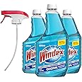 Windex Refill Original Blue Glass and Window Cleaner Bottles + 1 Reusable Spray Trigger, Surface Cleaning Spray, Original Blue Scent, 32 Fl Oz (Pack of 3)