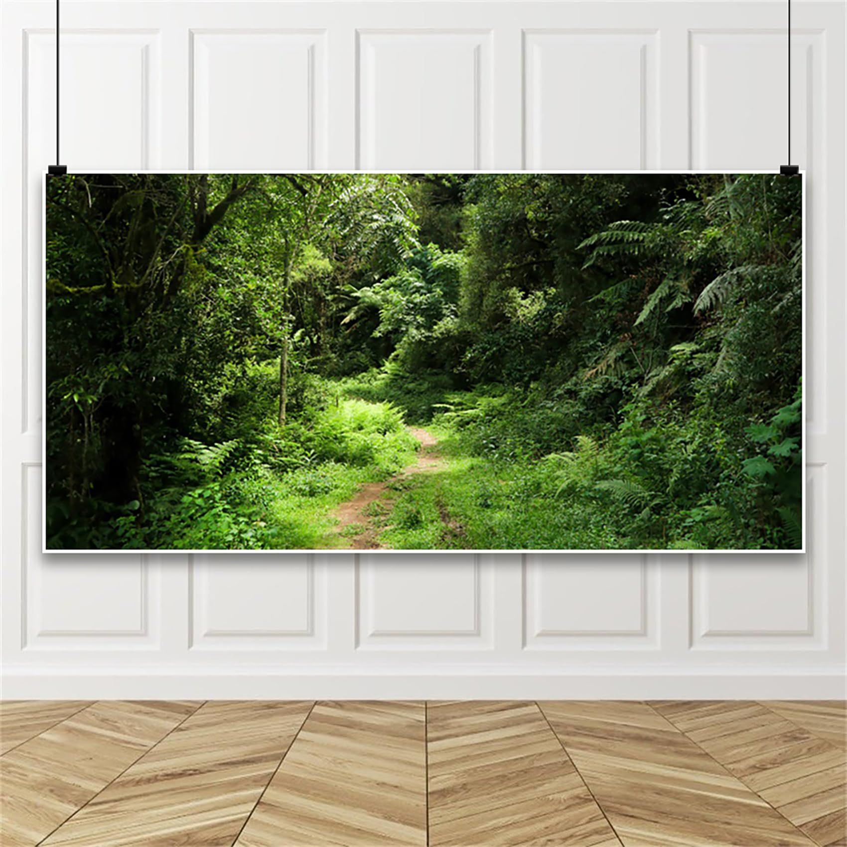 Bovlleetd 8x4ft Tropical Rainforest Backdrop Evergreen Forest Jungle Natural Scenery Photography Backdrop Deep Jungle Green Leaves Backdrop Extra Large Vinyl Backdrop Video Shoot Studio Props