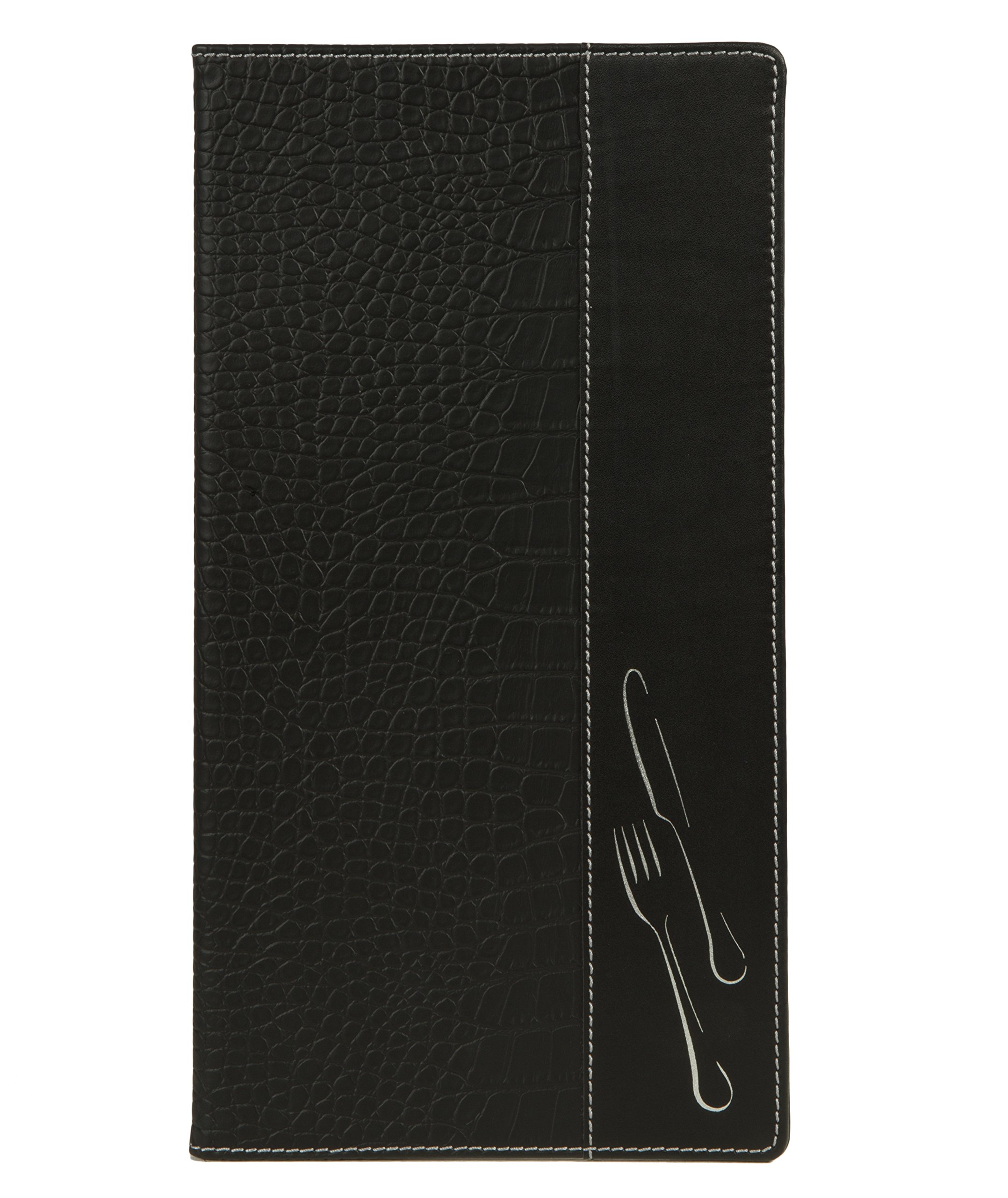 Securit MC-DR45-CROC Design Crocodile Leather Style Long Menu Holder